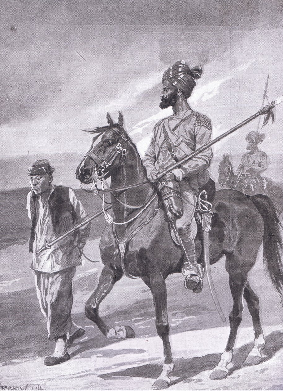 Um lancer de Bengala e seu Boxer cativo de Richard Caton II Woodville