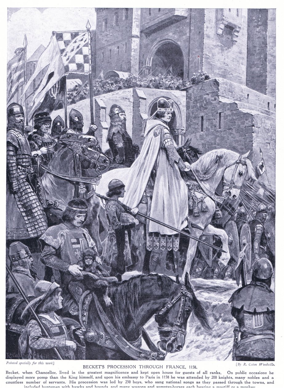 Becketts procissão através da França, de 1920 de Richard Caton Woodville junior