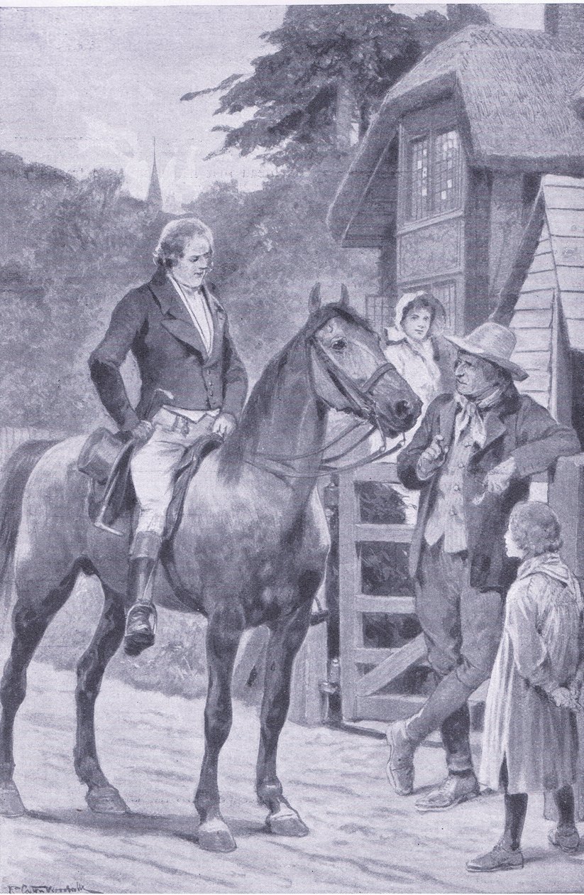 Cobbett em seu cavalo, ilustração de minha revista, 1925 de Richard Caton II Woodville