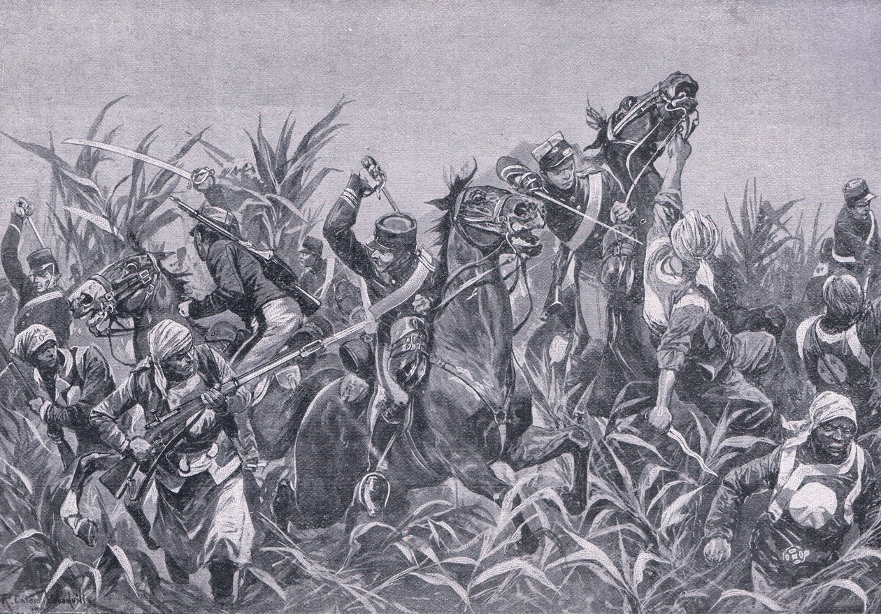 Lutando em torno de Tientsin: carga da cavalaria japonesa de Richard Caton II Woodville