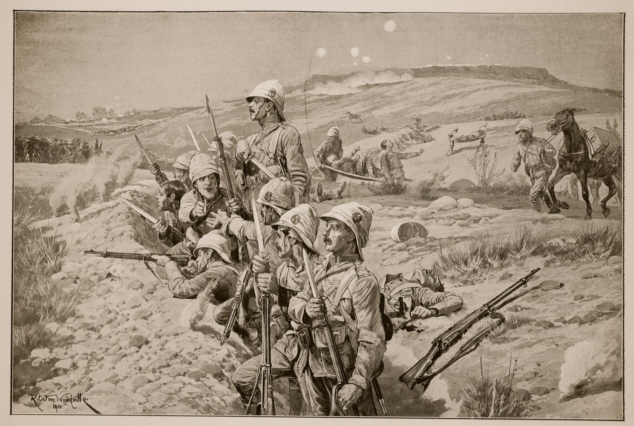 Consertar baionetas! Repelindo um ataque das trincheiras ao redor de Ladysmith, 1900 de Richard Caton Woodville junior