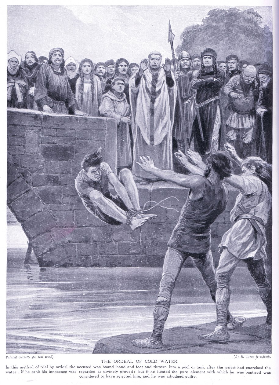 Provação de água fria, década de 1920 de Richard Caton Woodville junior