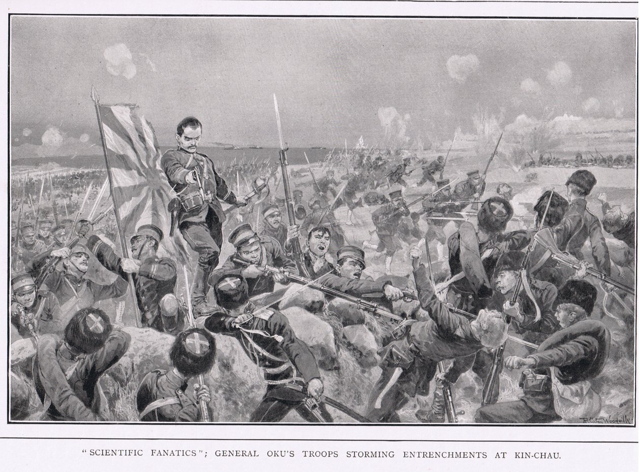 Fanáticos científicos durante a guerra russo-japonesa de Richard Caton Woodville junior