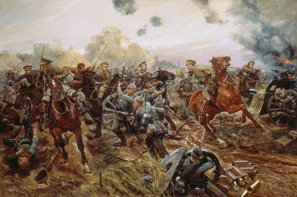 O primeiro CV da guerra européia, 1914 de Richard Caton Woodville junior