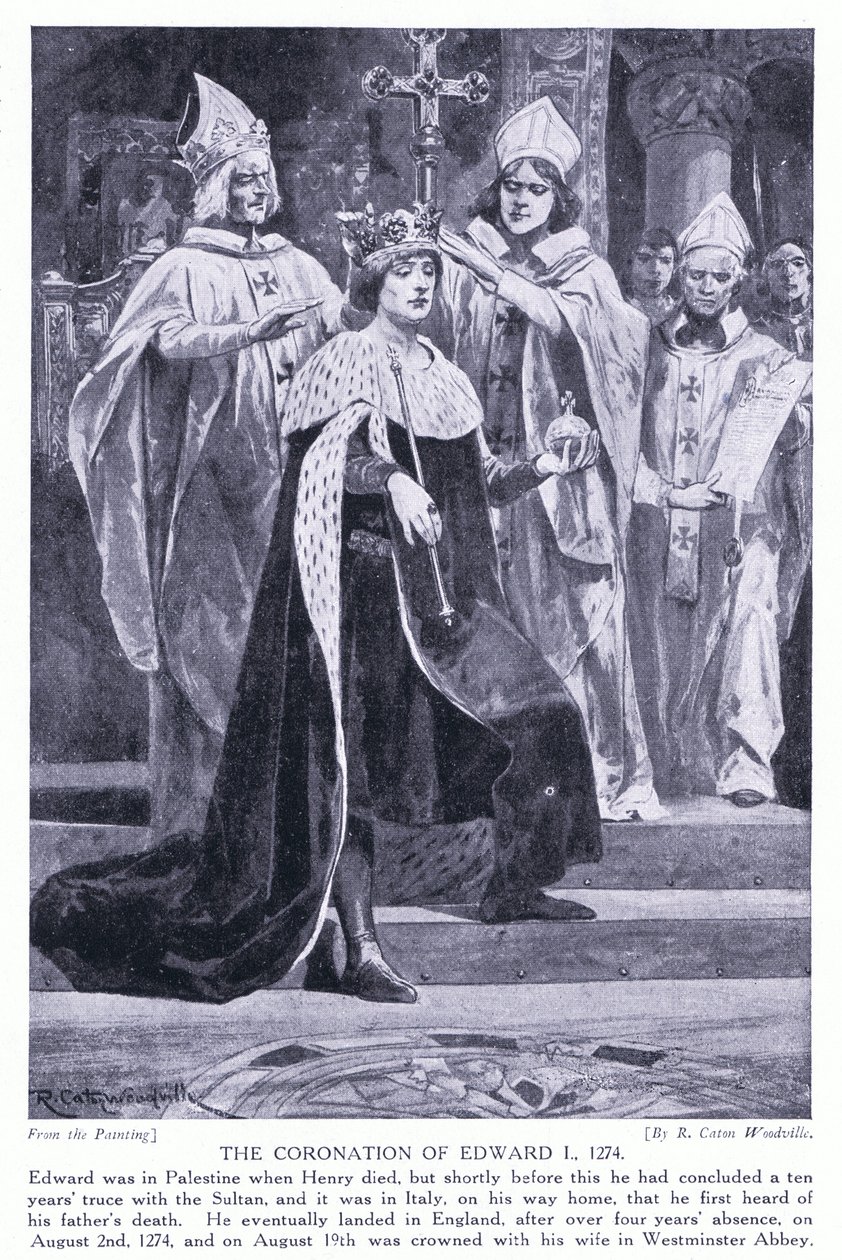 A coroação de Edward I AD1274, 1920 de Richard Caton Woodville junior