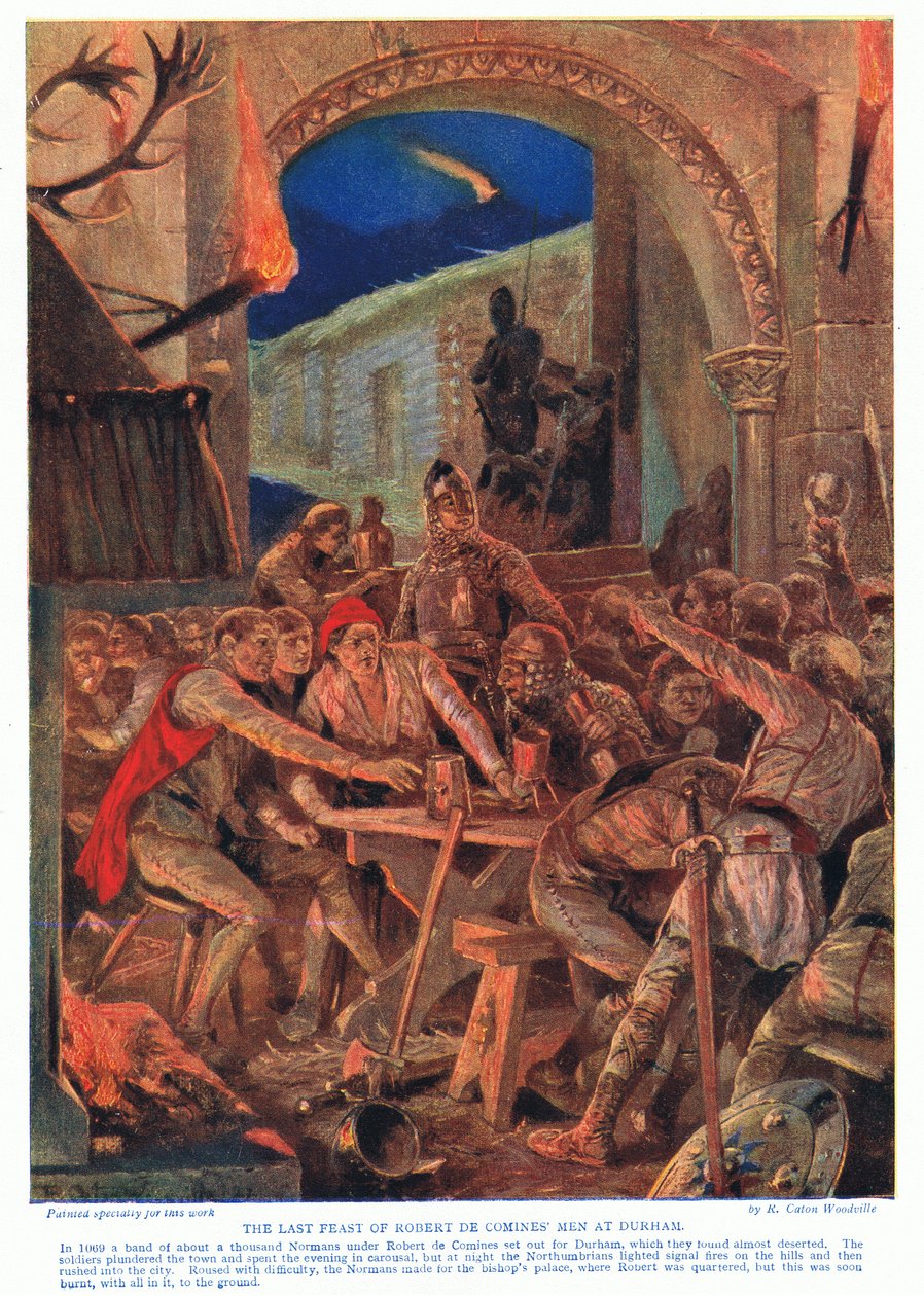A última festa de Robert de Comines AD1069, década de 1920 de Richard Caton Woodville junior