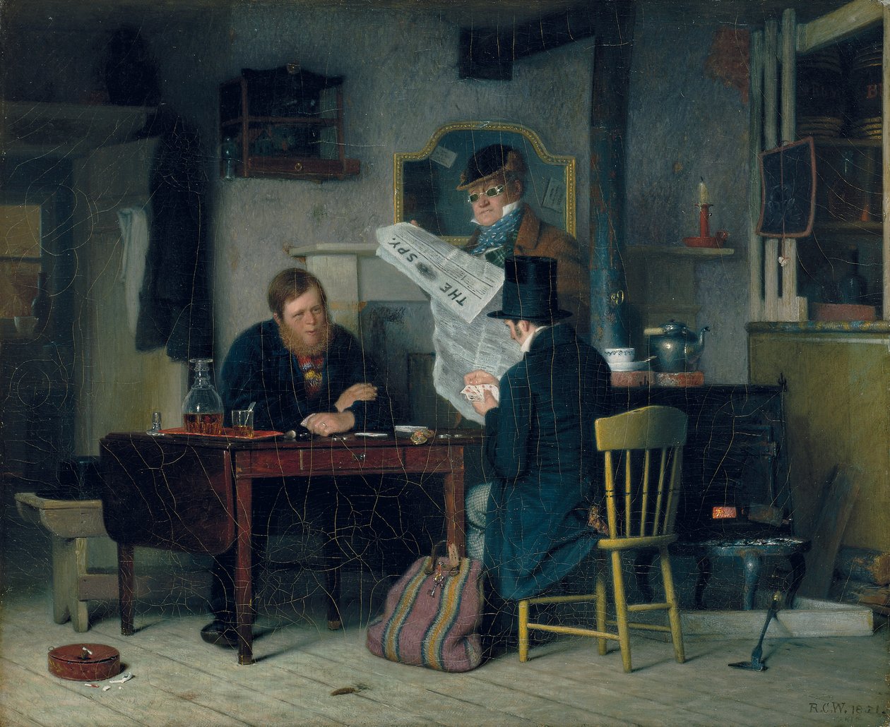 Esperando pelo palco, 1851 de Richard Caton Woodville