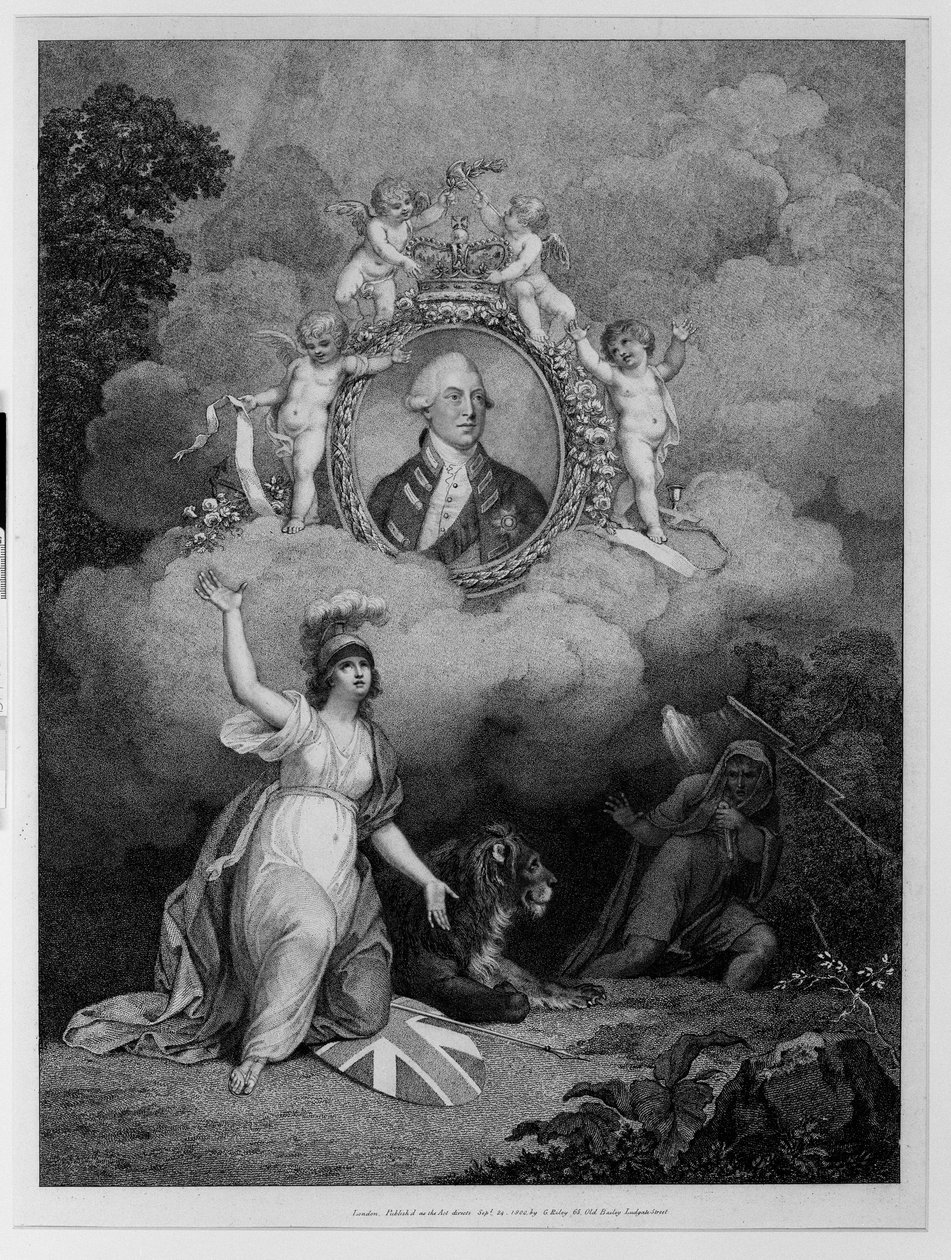 Rei George III (1738-1820), gravado por Francis Bartolozzi (1727-1815) 1802 (stipple engraving) de Richard Corbould