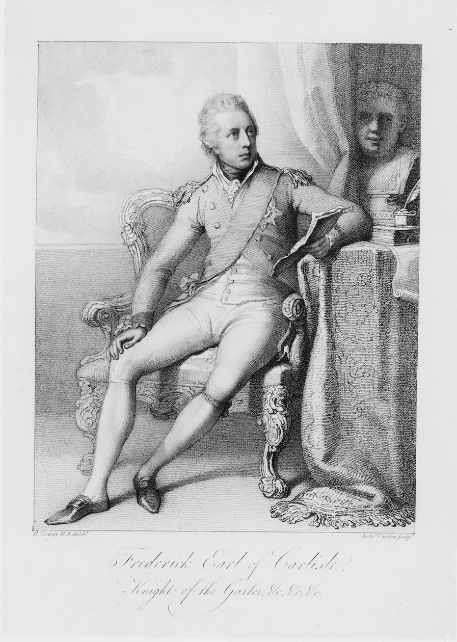 Frederick Earl de Carlisle, Cavaleiro da Jarreteira, c.1800 (stipple etching) de Richard Cosway