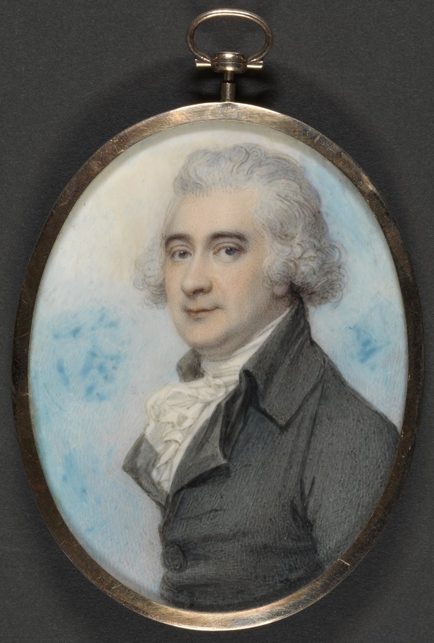 Retrato de James Hope (1741-1816) 3º Conde de Hopetoun, 1789 (wc e guache sobre marfim) de Richard Cosway