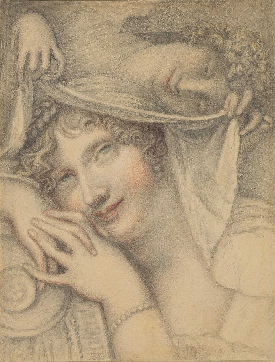 Retrato da Sra. Udy ou &39;Beleza Abraçada pelo Sono&39;, c.1804 (wc com lápis sobre papel) de Richard Cosway