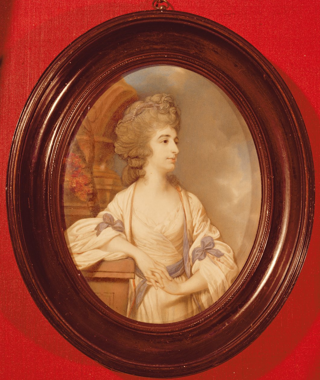 Retrato de Sarah Siddons (1755-1831) 1783 (aquarela em marfim) de Richard Crosse