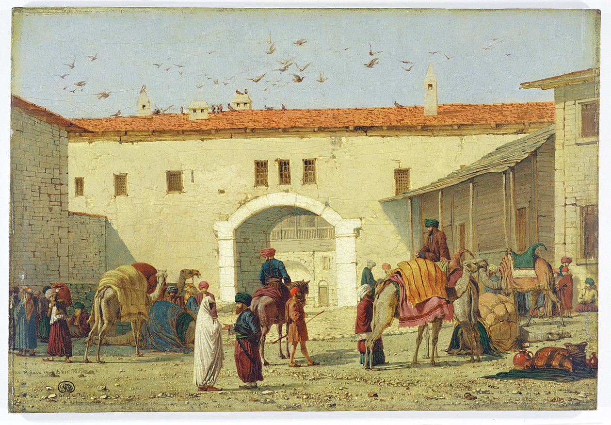 Caravanserai em Mylasa, Turquia, 1845 de Richard Dadd