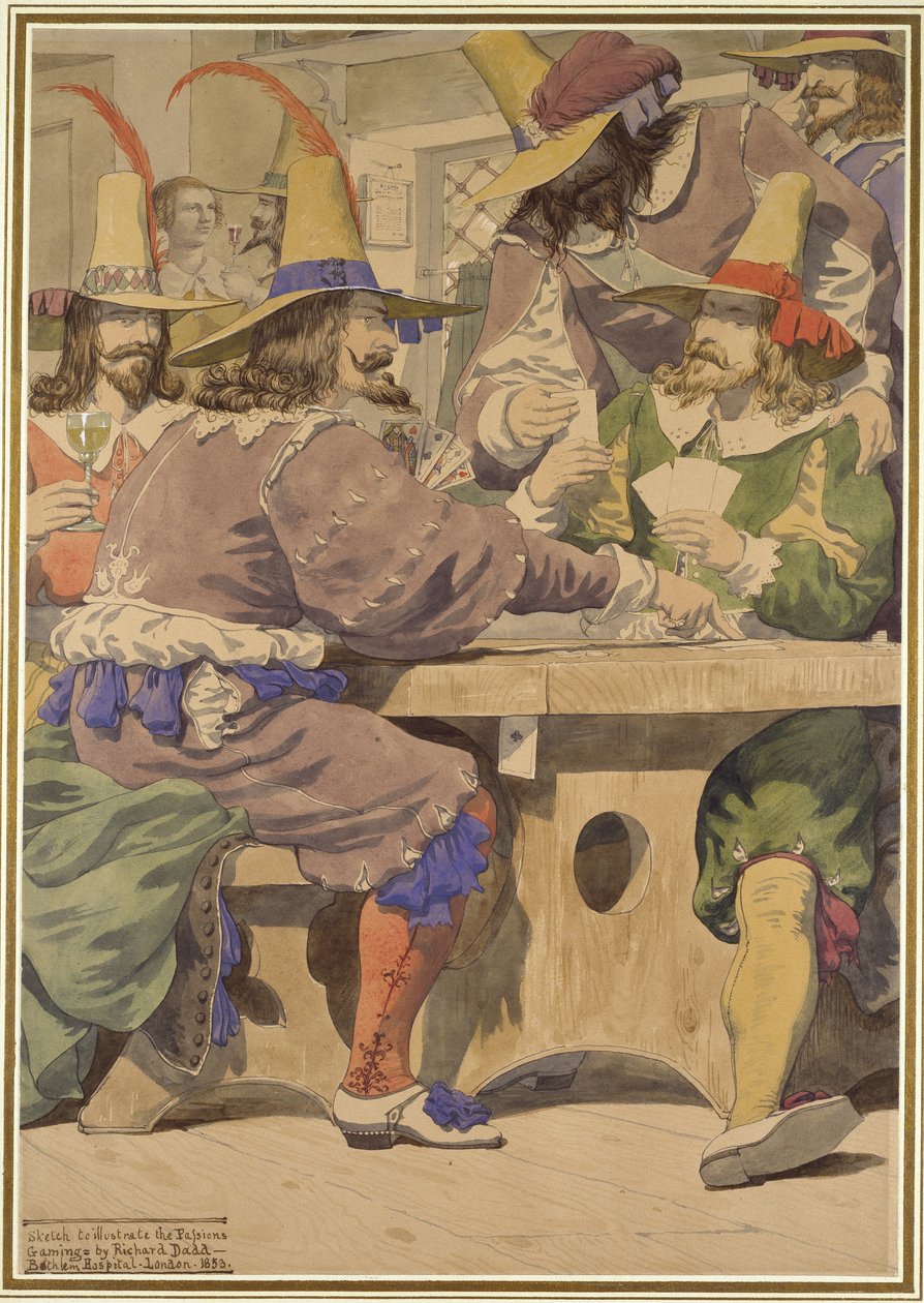 Jogos, esboçar ilustrando as paixões, 1853 de Richard Dadd