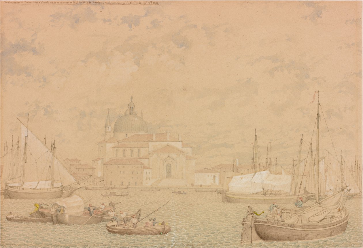Reminiscência de Veneza de um esboço feito no local em 1842, 1858 de Richard Dadd