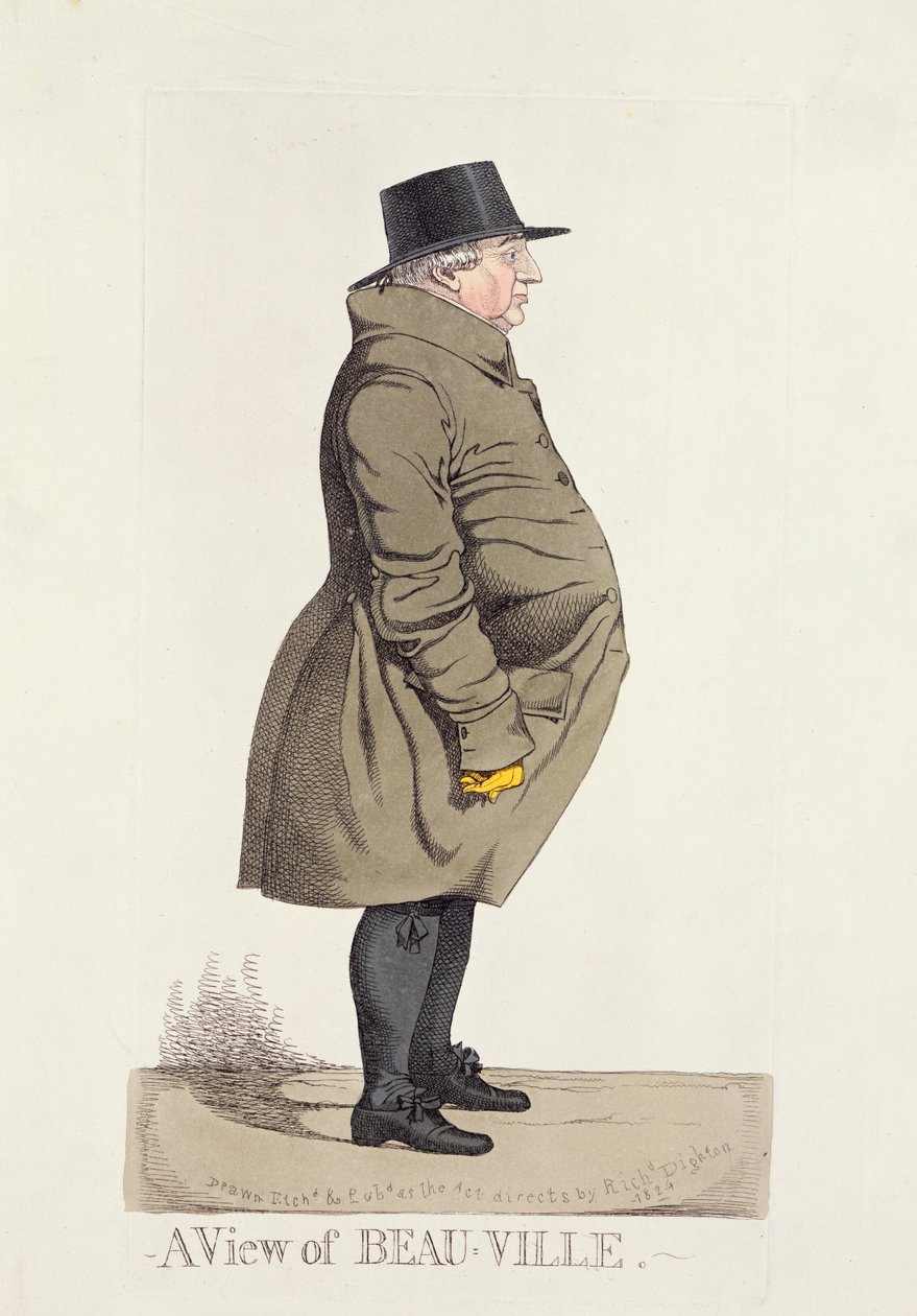 &39;Uma vista de Beau-Ville&39; dos personagens da cidade de Dighton, 1824 de Richard Dighton