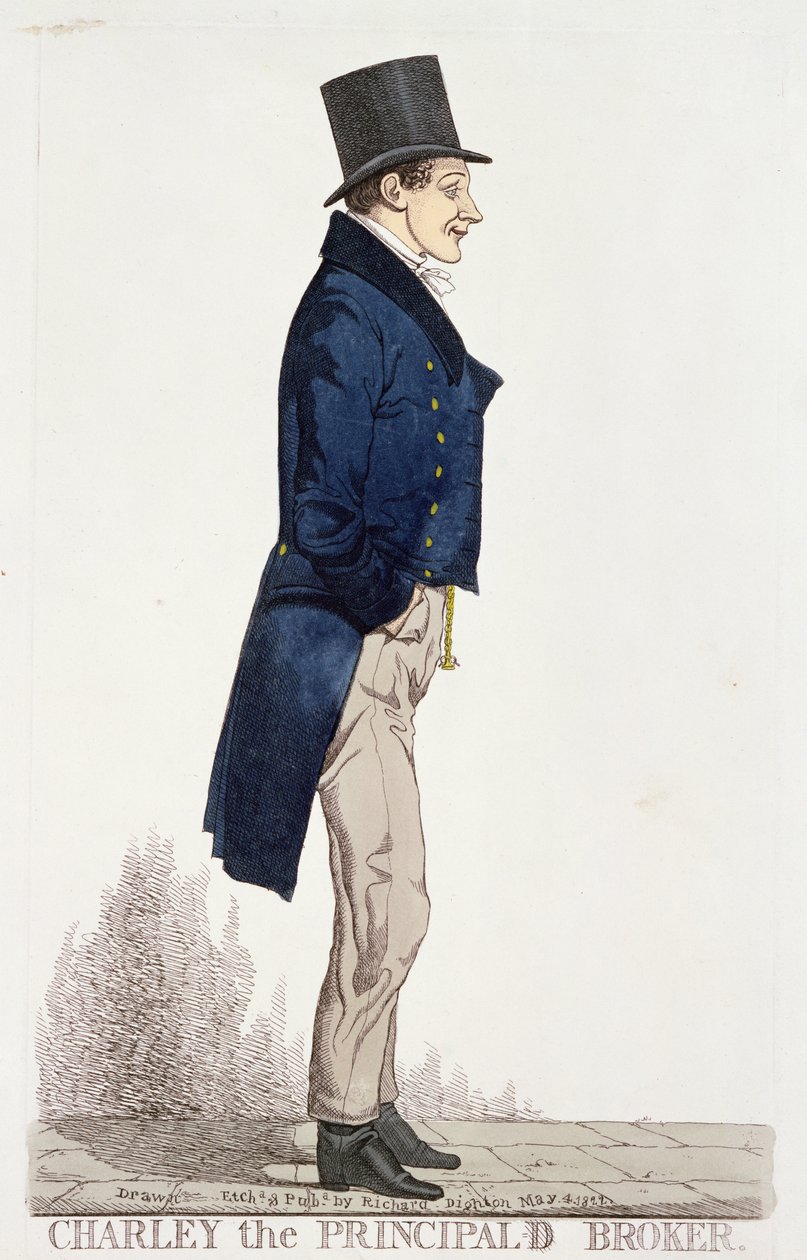 Charley the Principald Broker, 4 de maio de 1822 (gravura colorida) de Richard Dighton