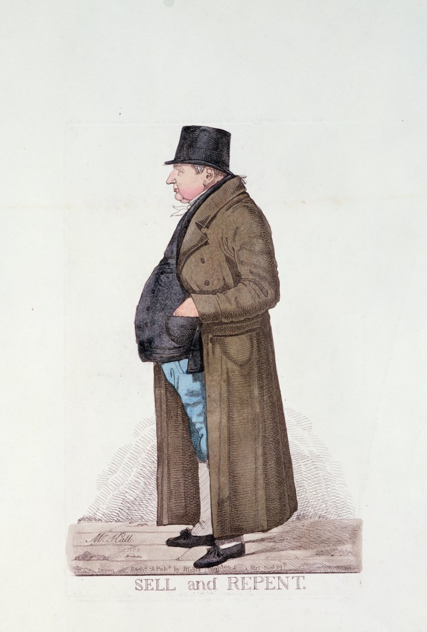 Venda e arrependimento, 1817 (gravura colorida) de Richard Dighton