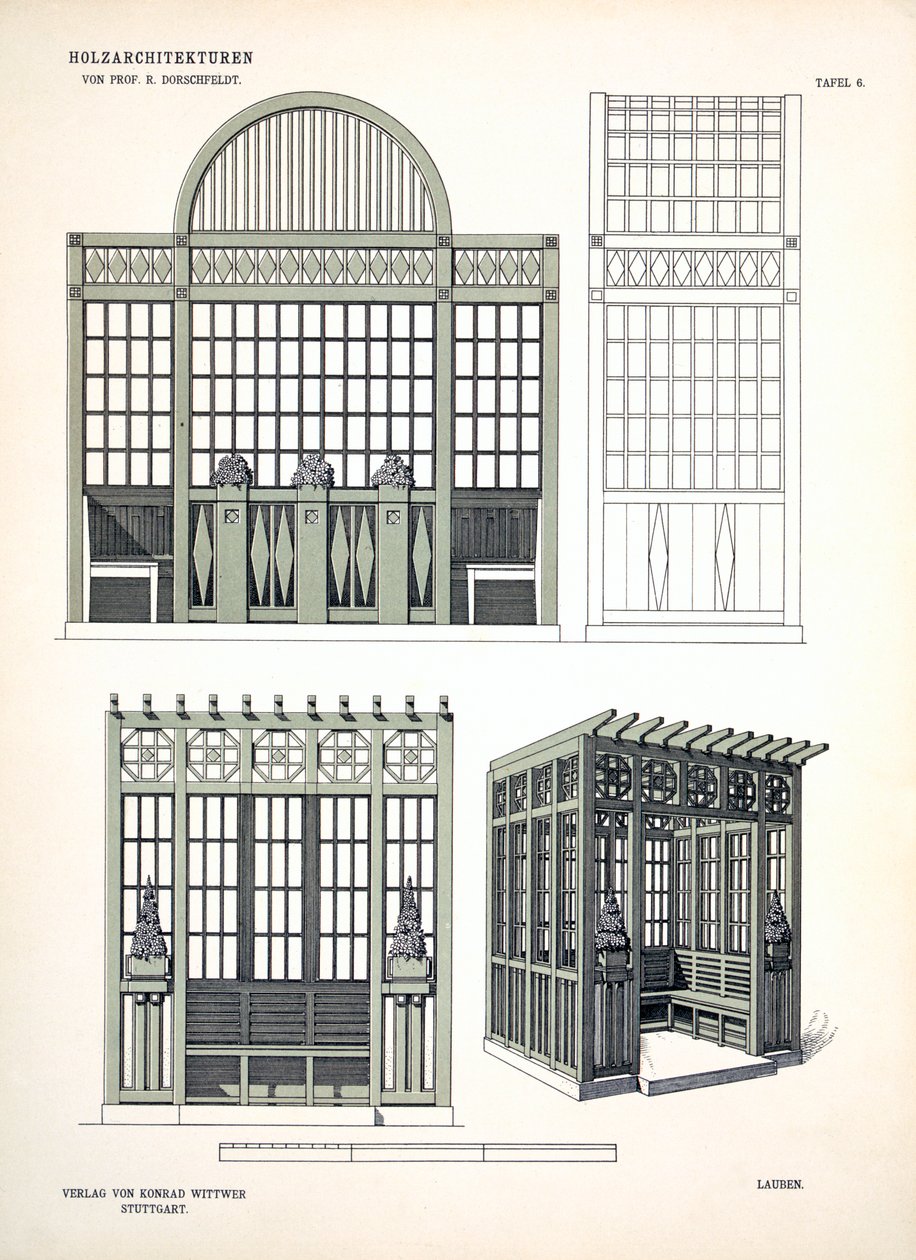 Arquitetura em madeira, c.1900 de Richard Dorschfeldt