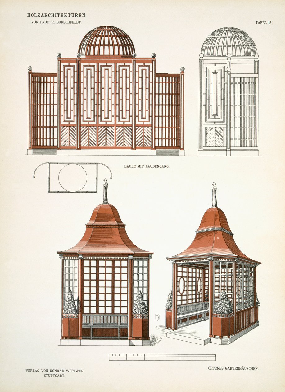 Arquitetura em madeira, c.1900 de Richard Dorschfeldt