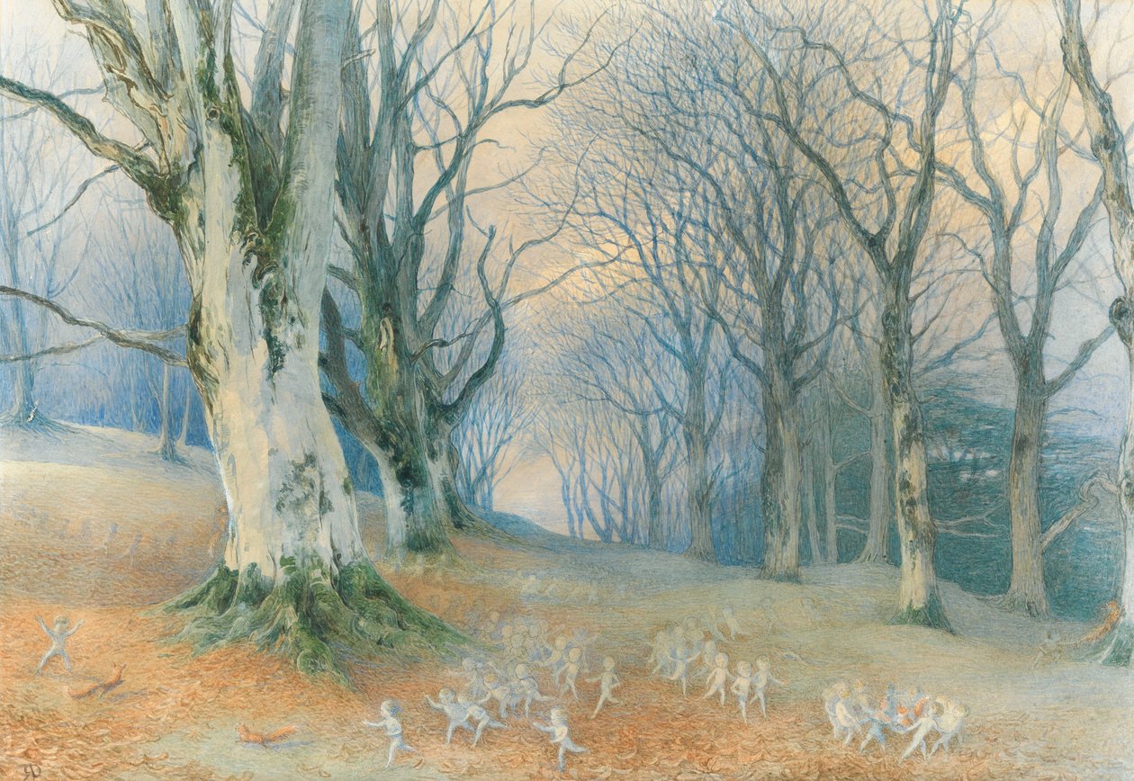 Fadas e esquilos, c.1870 de Richard Doyle