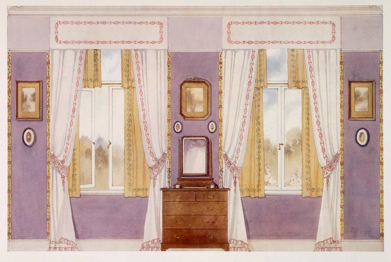 Cortinas elegantes, paredes malva de Richard Goulburn Lovell