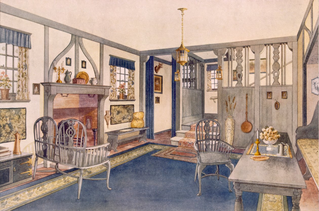 Hall de entrada de estilo isabelino de Richard Goulburn Lovell