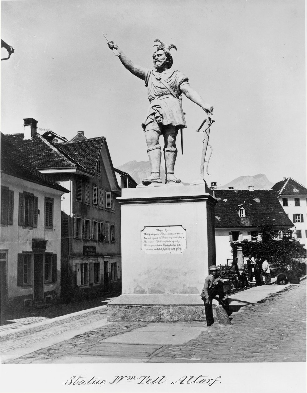 Estátua de Guilherme Tell, c.1860-90 (impressão de albume) de Richard Kissling