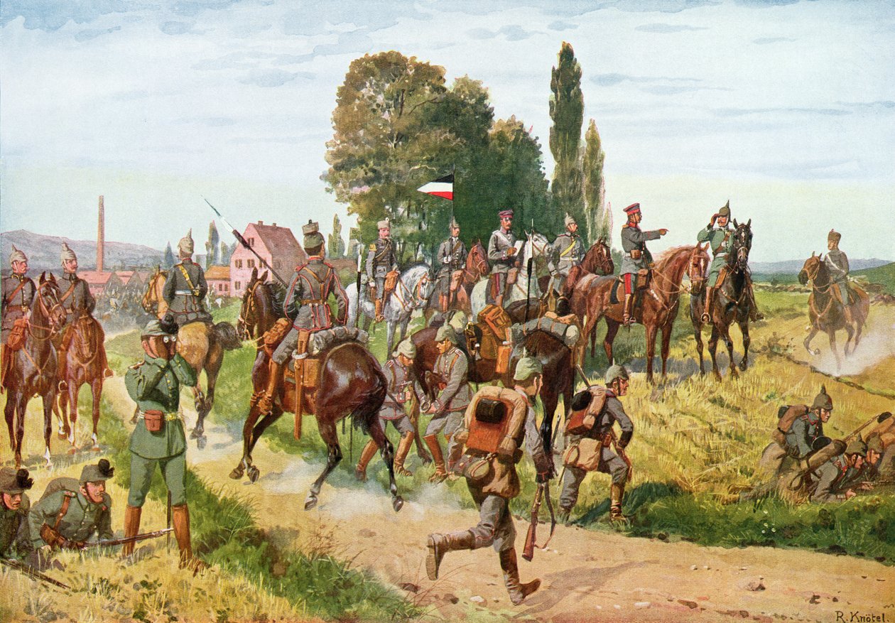 Uniformes alemães, de &39;Illustrierte Zeitung&39;, 4 de agosto de 1914 de Richard Knoetel