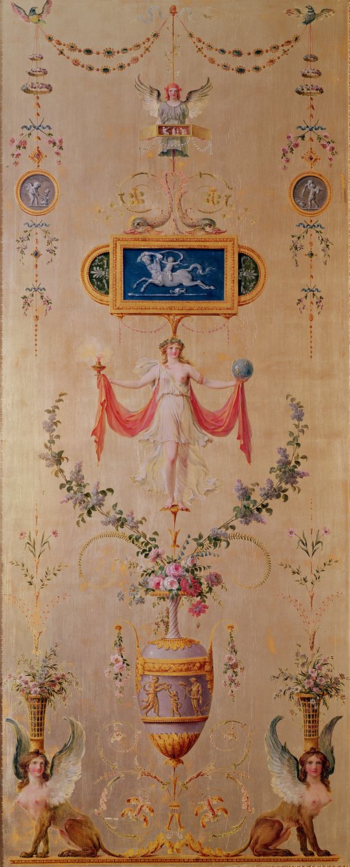 Painel do boudoir de Marie-Antoinette (1755-93) c.1786 (mural) de Richard Mique