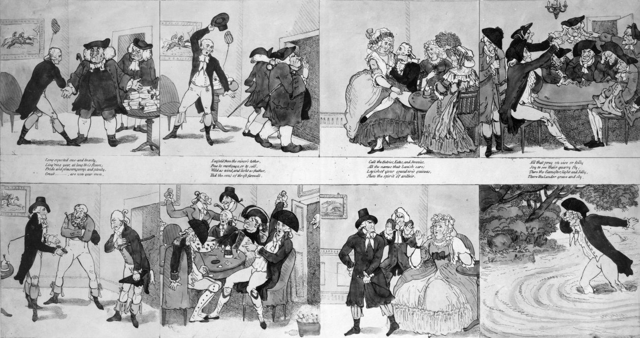 Uma lição para os gastadores pelo Dr. Johnson, 1794 de Richard Newton