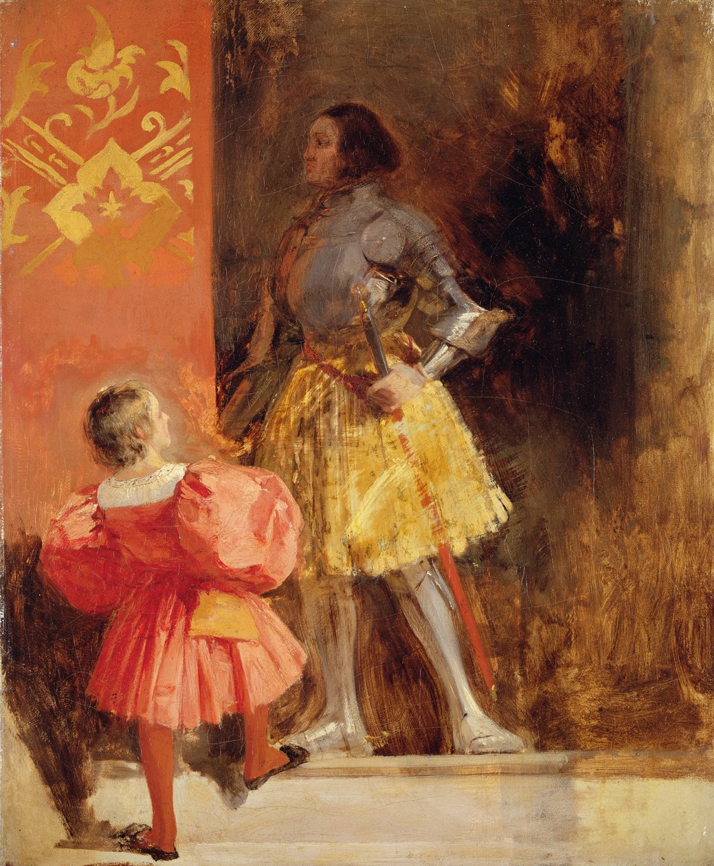 Um cavaleiro e uma página, c.1826 de Richard Parkes Bonington