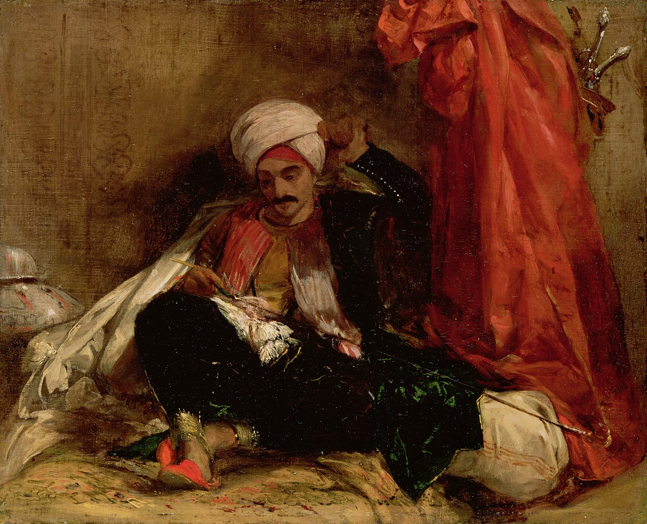Um turco sentado, 1826 de Richard Parkes Bonington