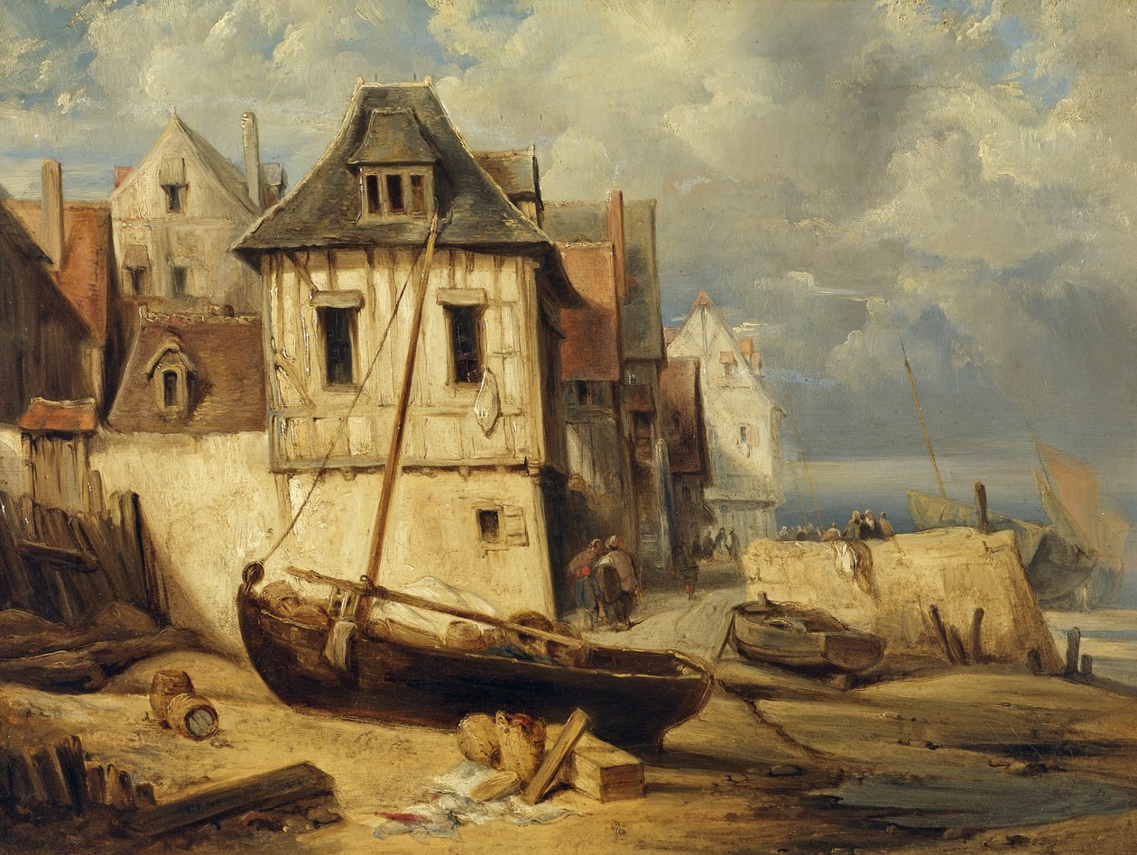 Aldeia piscatória costeira de Richard Parkes Bonington