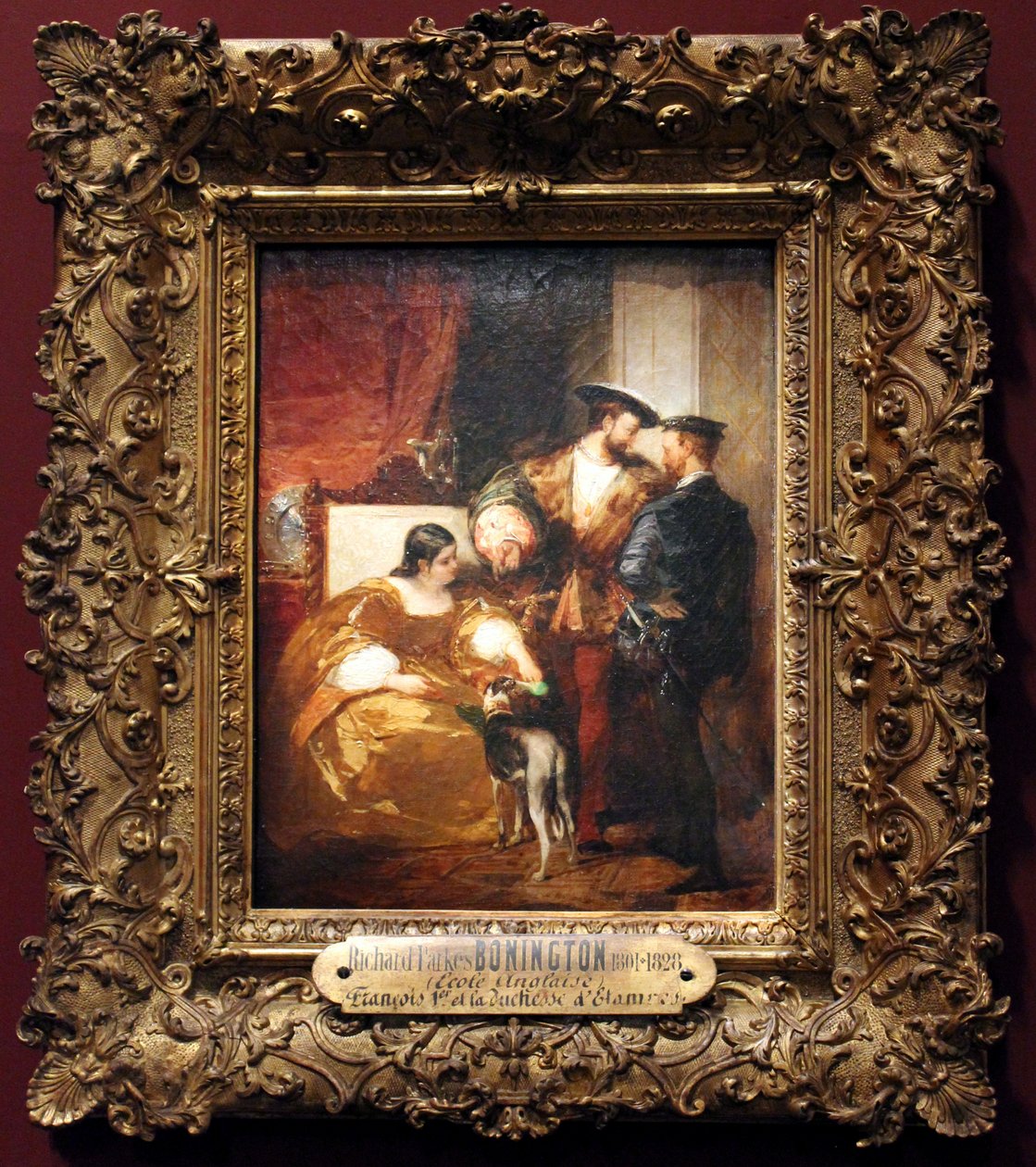 François I, Carlos V e a duquesa de Étampes de Richard Parkes Bonington