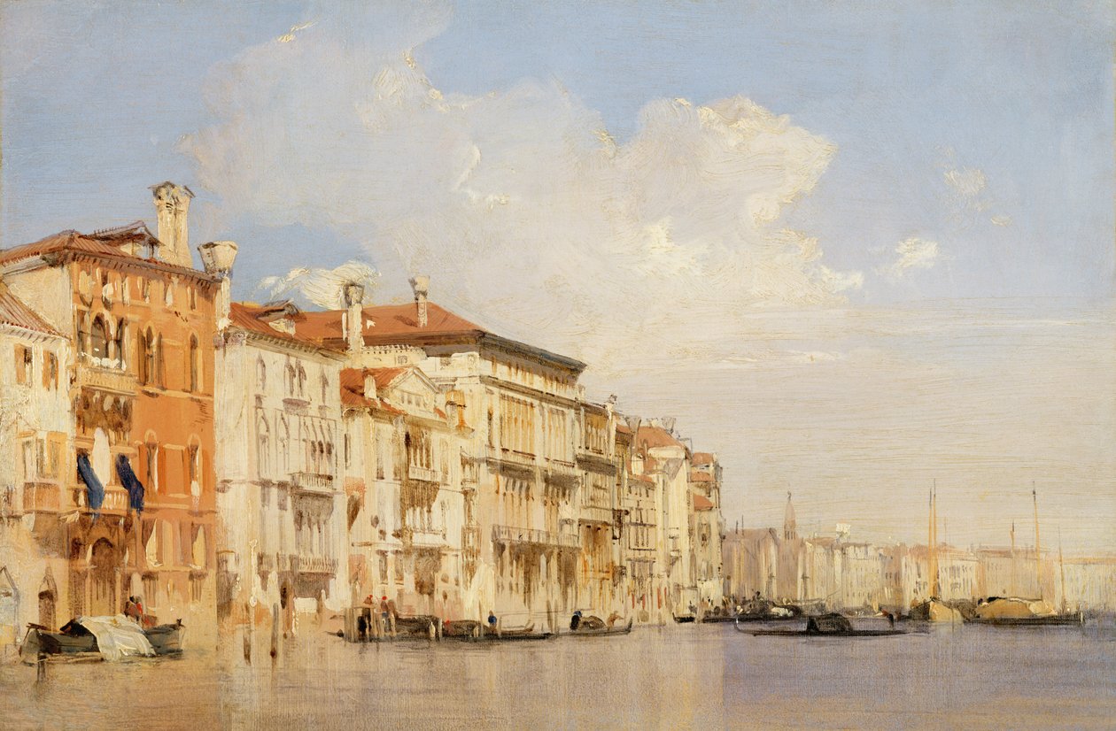 Grande Canal, Veneza (óleo no moinho) de Richard Parkes Bonington