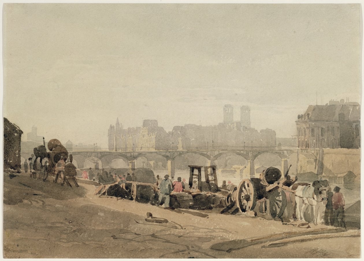 Ile de la Cité, Paris, (wc em papel tufado) de Richard Parkes Bonington