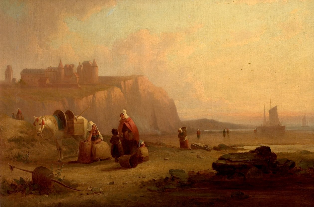 Secene na costa da Normandia, França de Richard Parkes Bonington