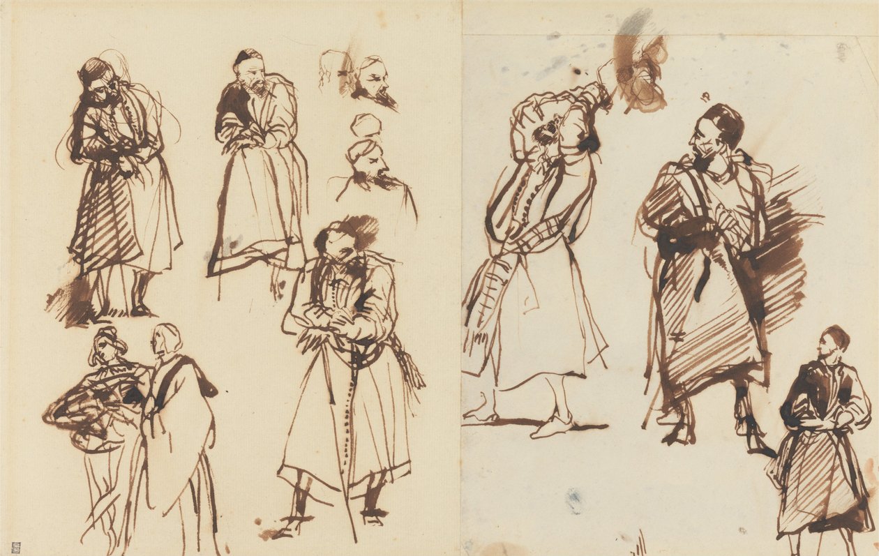 Estudos para Shylock de Richard Parkes Bonington