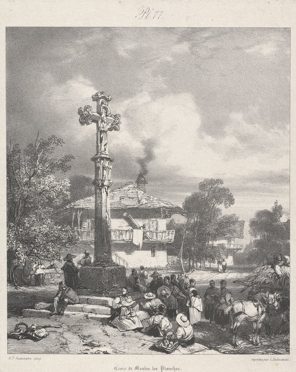 Cruz de Moulin les Planches, 1827 de Richard Parkes after Bonington