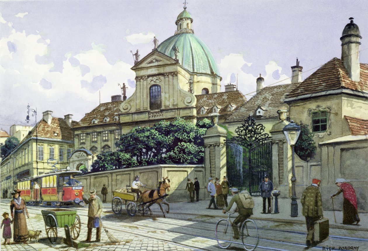 Abaixo do Palácio Belvedere em Viena de Richard Pokorny