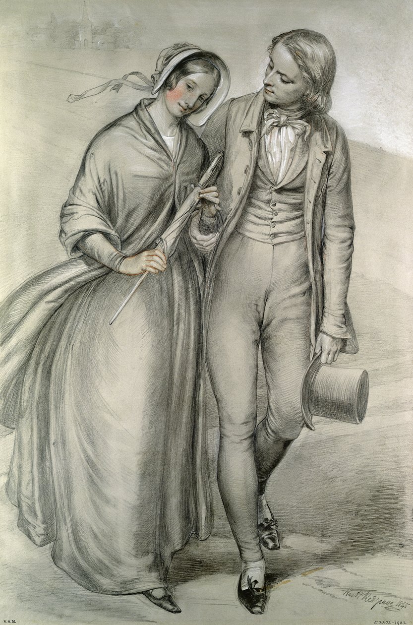 A manhã do casamento - A partida, c.1846 de Richard Redgrave