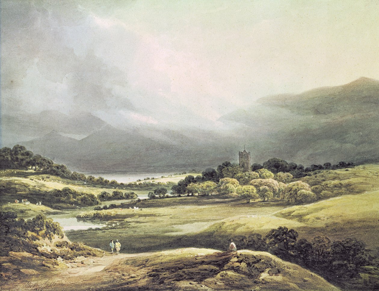 Vista do Castelo de Dunloe, Killarney, 1805 de Richard Sasse