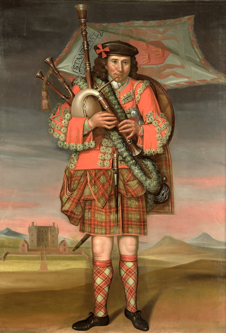 Retrato de William Cumming, Piper ao Laird de Grant, 1714 de Richard Waitt