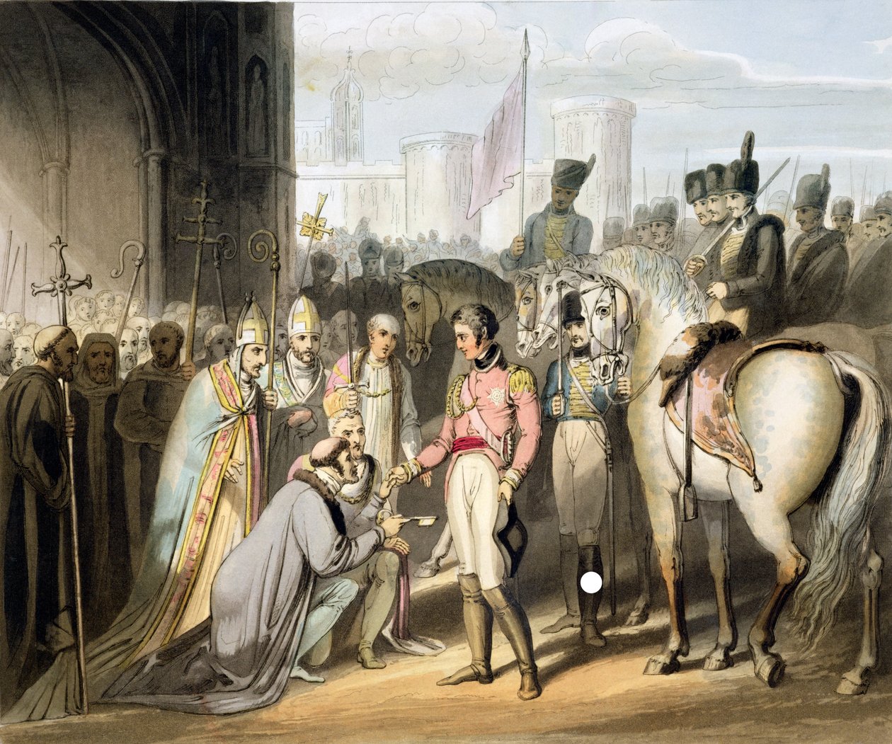 Madri, de "as vitórias do duque de Wellington", gravado por T. Fielding, bar. 1819 de Richard Westall