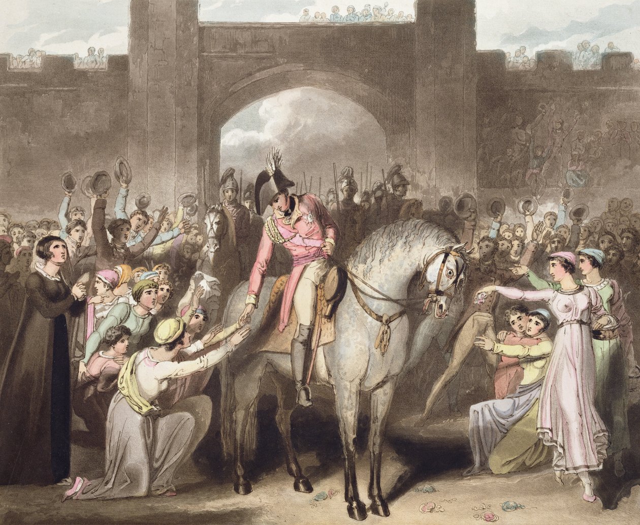 Toulouse, 10 de abril de 1814, de "As vitórias do duque de Wellington", gravada por T. Fielding, pub. 1819 de Richard Westall