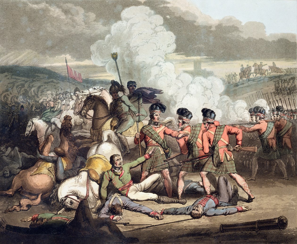 Vimiera, 1 de agosto de 1808, de "As vitórias do duque de Wellington", gravada por T. Fielding, pub. 1819 de Richard Westall