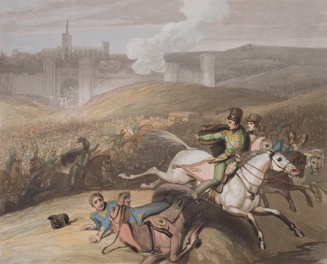 Vitória, 21 de junho de 1813, de "As vitórias do duque de Wellington", gravada por T. Fielding, pub. 1819 de Richard Westall