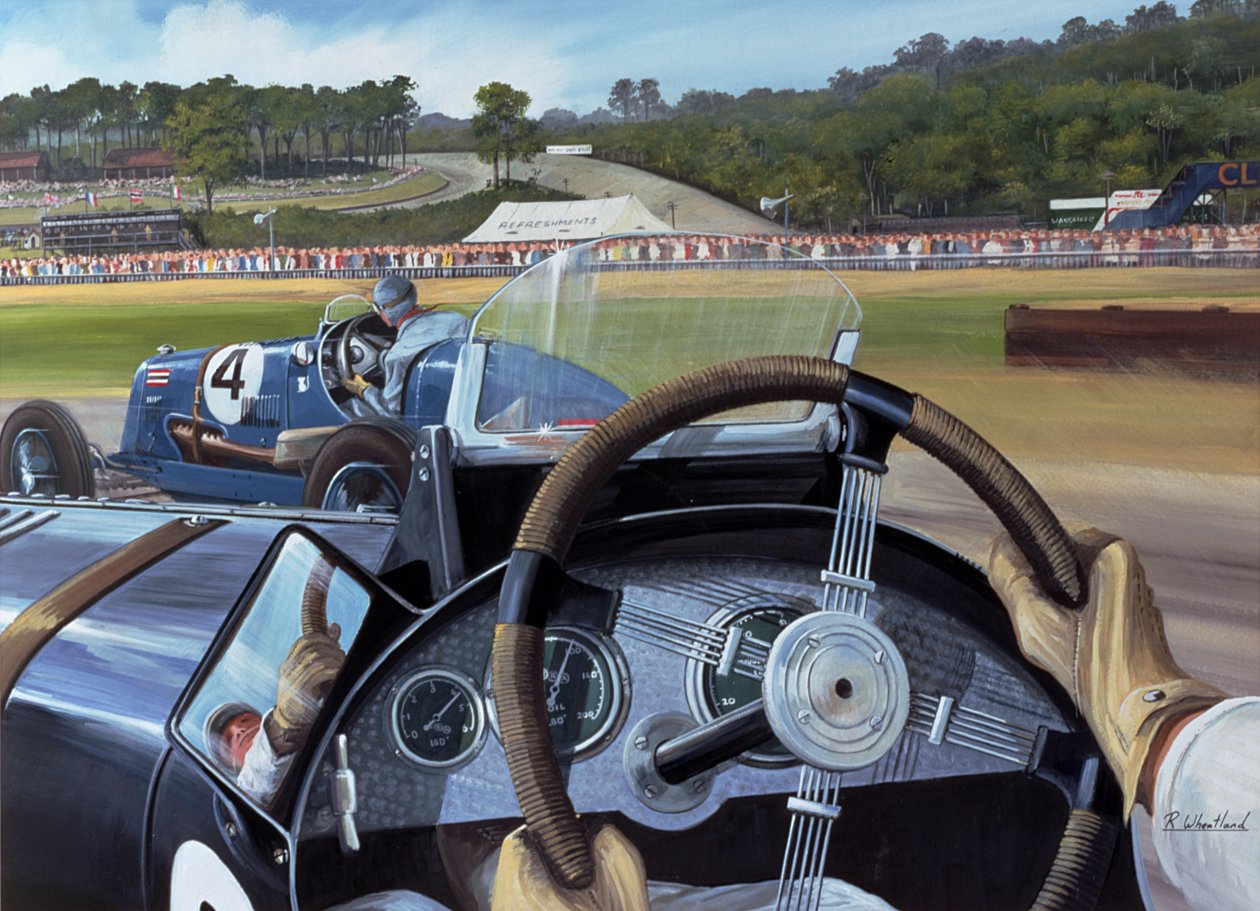 Brooklands - Do Hot Seat (wc e guache no papel) de Richard Wheatland