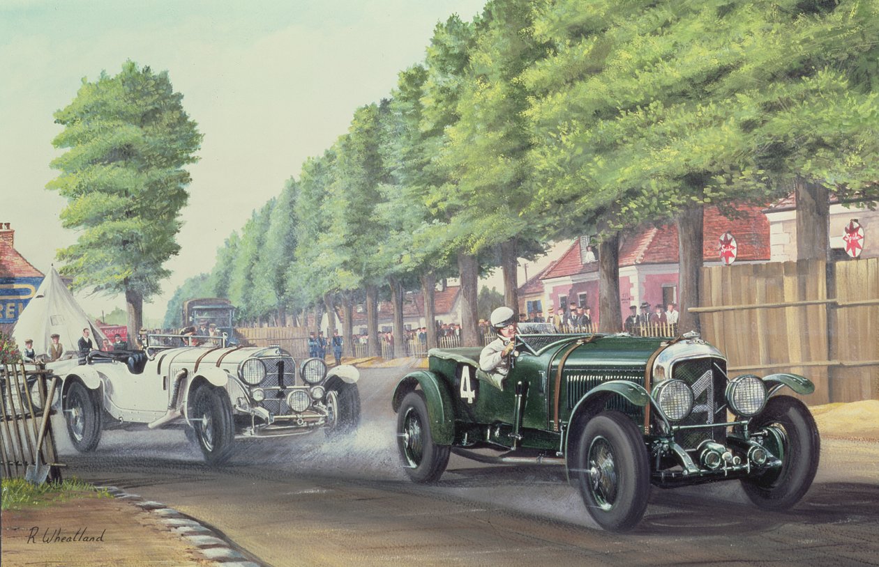 Duelo em Pontlieu, Le Mans, 1930 (wc e guache a bordo) de Richard Wheatland